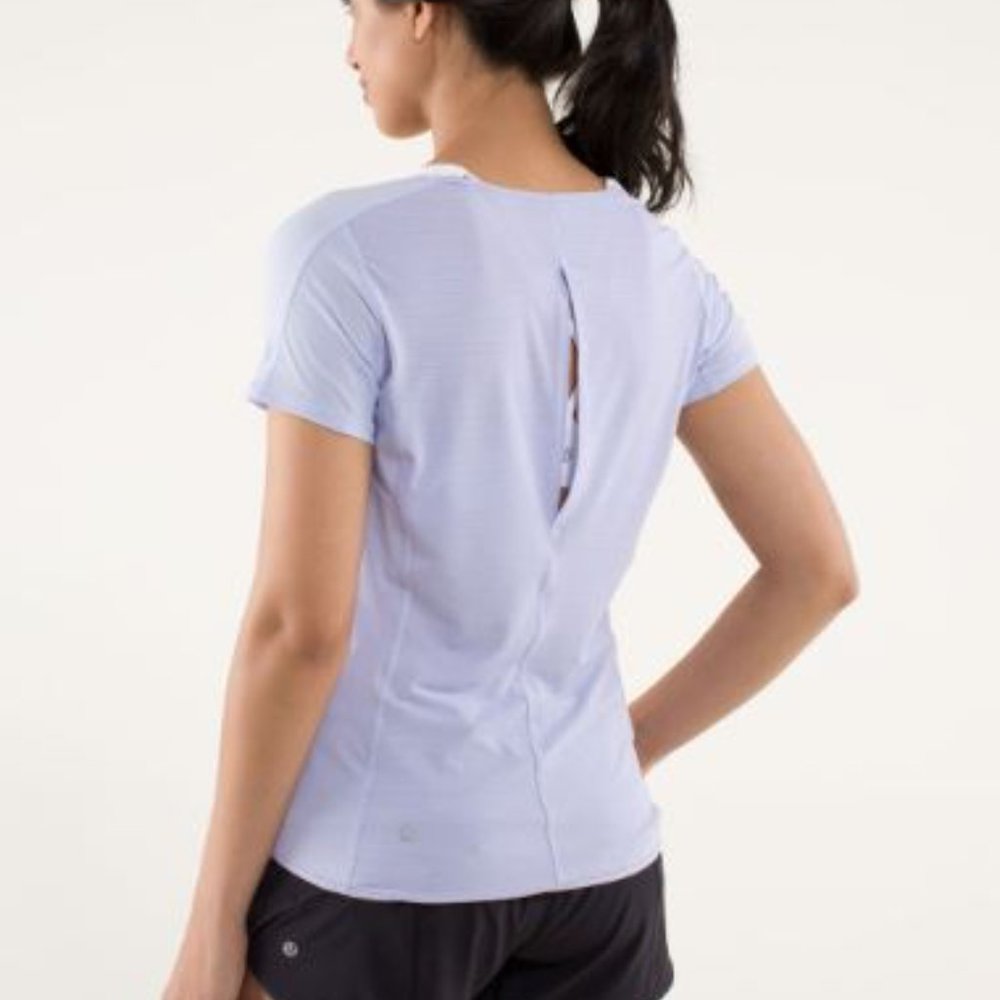 Lululemon Run: Fast Track Cutout Short Sleeve Athletic Shirt Cool Breeze